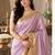 Lavender silk blend banarasi silk woven saree