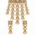 Gold plated handcrafted jadau necklace set with pearl tassels