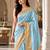Sky-blue silk blend banarasi silk woven saree