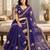 Purple satin zari work embroidered saree