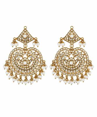Gold plated handcrafted jadau necklace set 5