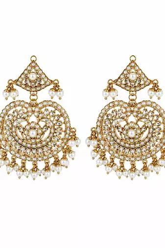 Gold plated handcrafted jadau necklace set