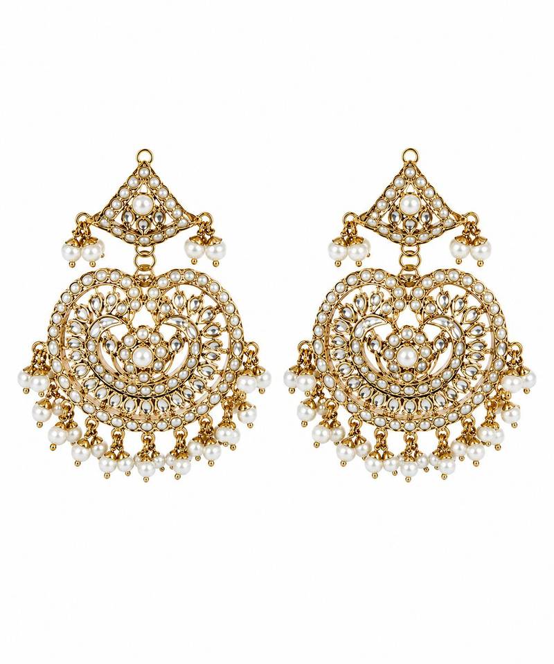 Gold plated handcrafted jadau necklace set