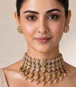 Gold plated kundan choker set