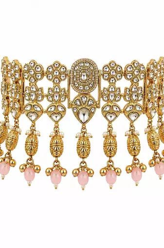 Gold plated kundan choker set