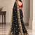 Black georgette resham embroidery embroidered saree