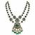 Emerald green moissanite polki long layered necklace set