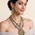 Sage green moissanite long layered necklace set