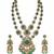 Sage green moissanite long layered necklace set