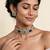 Multicolor semi precious stone kundan choker set
