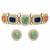 Multicolor semi precious stone kundan choker set