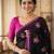 Black georgette thread work embroidered saree