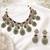 Sage green semi precious stone zircon necklace set