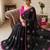 Black georgette thread work embroidered saree