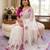 Off-white georgette thread work embroidered saree