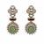 Sage green semi precious stone zircon necklace set