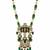 Emerald green semi precious stone kundan long necklace set with maang tikka