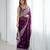 Wine georgette thread work embroidered saree