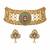 Multicolor handcrafted jadau kundan choker set with pearl accents