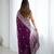 Wine georgette thread work embroidered saree