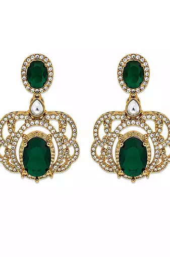 Emerald green moissanite layered necklace set