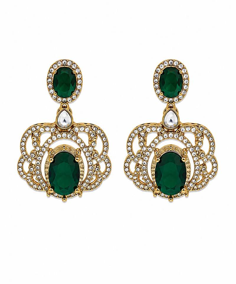 Emerald green moissanite layered necklace set