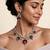 Ruby red semi precious stone moissanite necklace set