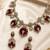 Ruby red semi precious stone moissanite necklace set