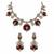 Ruby red semi precious stone moissanite necklace set