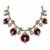 Ruby red semi precious stone moissanite necklace set