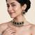 Emerald green moissanite pearl choker set