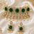 Emerald green moissanite pearl choker set