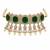 Emerald green moissanite pearl choker set