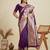 Dark-purple silk blend kanchipuram silk woven saree