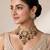Gold plated handcrafted multicolor polki necklace set