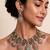 Multicolor semi precious stone moissanite necklace set