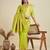 Lime silk blend kanchipuram silk woven saree
