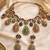 Multicolor semi precious stone moissanite necklace set