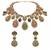 Multicolor semi precious stone moissanite necklace set