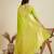Lime silk blend kanchipuram silk woven saree