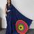 Navy-blue satin mirror work printed saree