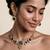 Multicolor semi precious stone moissanite necklace set