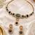 Multicolor semi precious stone moissanite necklace set