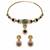 Multicolor semi precious stone moissanite necklace set