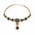 Multicolor semi precious stone moissanite necklace set