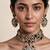 Multicolor semi precious stone moissanite choker set