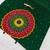 Dark-green satin mirror work printed saree