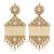 Gold plated jadau pearl tassel statement earrings
