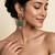 Sage green handmade kundan statement earrings