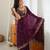 Purple silk blend sequins work embroidered saree